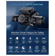 AI Dash Cam Front Rear Inside with Driver Monitor System, 360 Car Camera 4