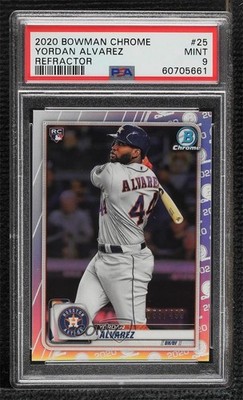 2020 Bowman Chrome Refractor 53/499 Yordan Alvarez #25 PSA 9 MINT Rookie RC q4j