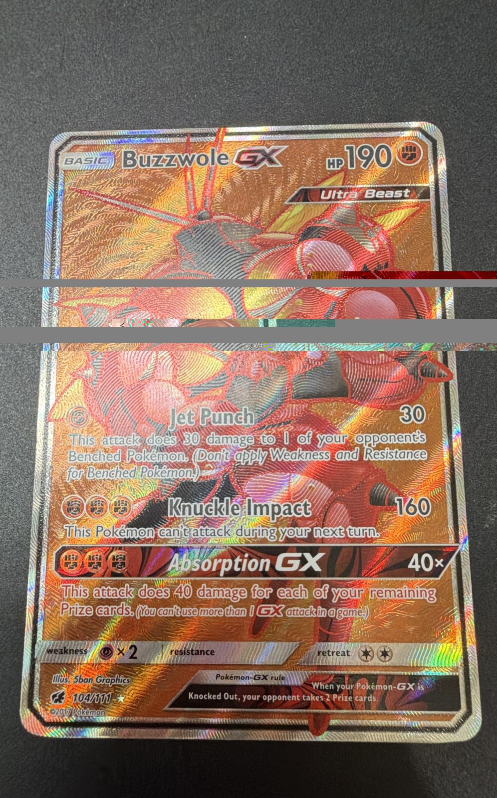 Buzzwole GX (Full Art) 104/111 Sm-Crimson Invasion Holo