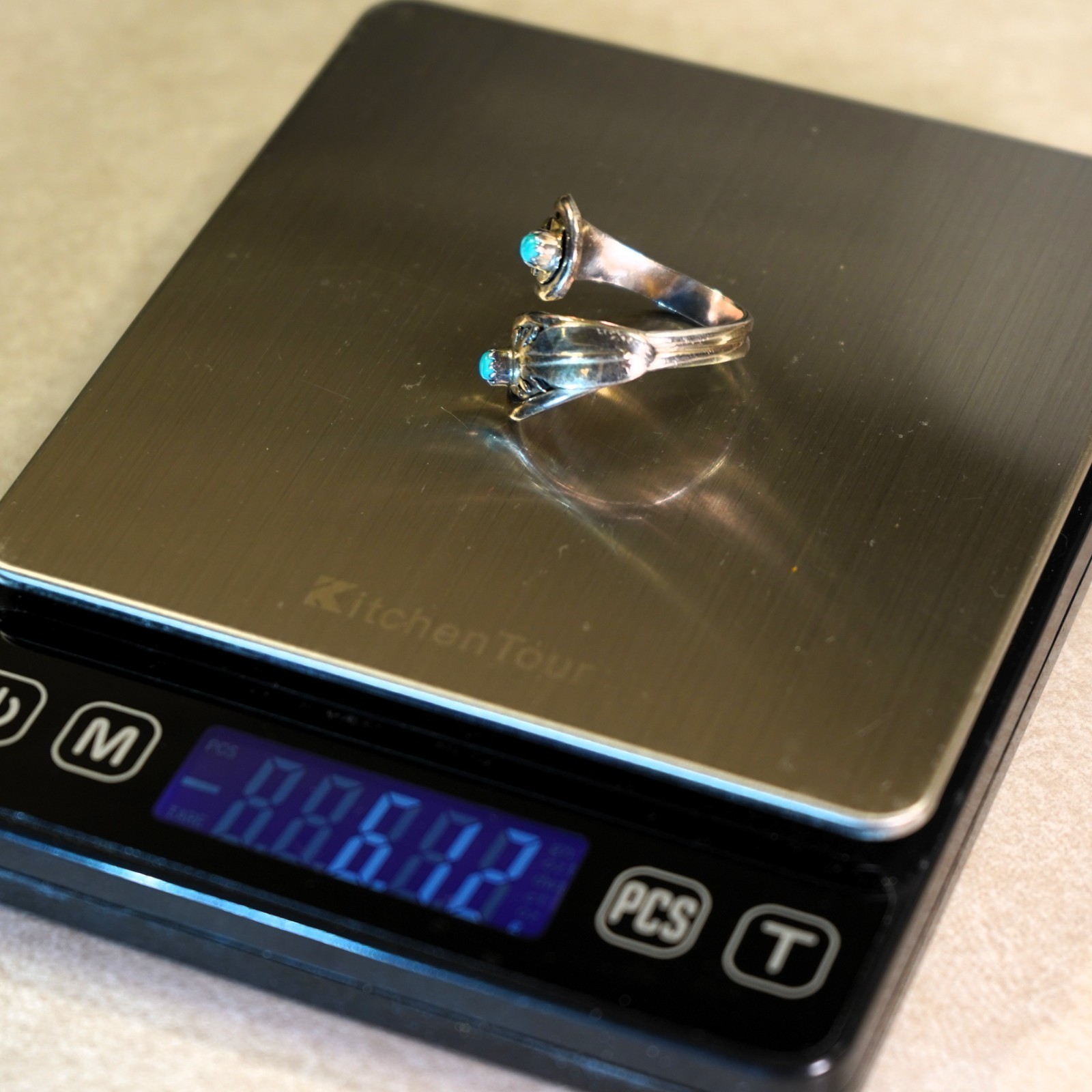 Double Turquoise Stone Adjustable 925 Sterling Si… - image 3