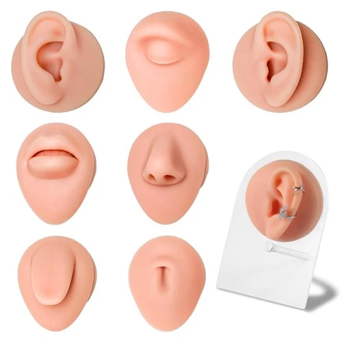 7Pcs Soft Silicone Piercing Body Parts with Display Stand - product listing photo