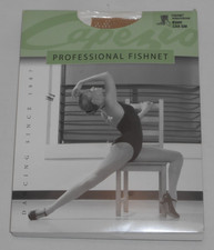 Women's Capezio Brand Professional Fishnet Dance Tights 3400 Caramel - Size S/M