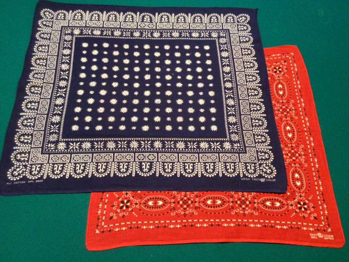 Western/Bandana Blue Original Vintage Plain & Solid Handkerchiefs