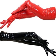 28 Colors Glossy PVC Fingers Gloves Long Hand Mittens Arm Length Gloves Perform