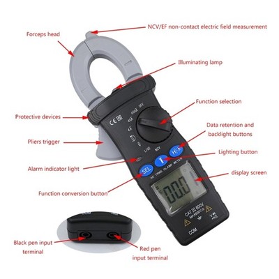 Digital Clamp Meter Detection Handy Electrical Tester Measure Voltage Current
