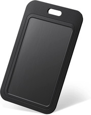 3 Pack Sliding ID Badge Holder Hard Black Vertical Plastic Card Case Protector P