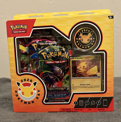Pokémon TCG Pokémon Day 2026 Collection Box Pikachu Promo Card 3 Boosters