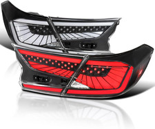 Black LED Sequential Tail Lights W/White Light Strips and Startup Animation Comp