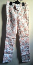 M&S Girls Floral Leggings Jennings Jean Trousers Stretchy Cotton 11-12 Years NEW