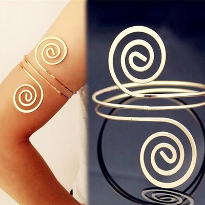 Gold Arm Cuff Bracelet Upper Arm Band Adjustable Bicep Jewelry Women Fashion