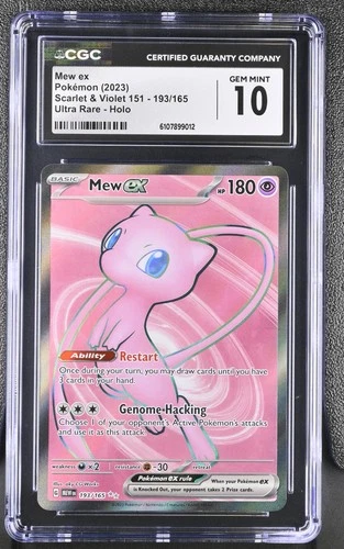 CGC 10 Gem Mint Mew EX 193/165 Ultra Rare Holo Scarlet & Violet 151 Pokemon