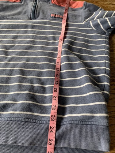 Vineyard Vines Striped Quarter Zip Sweater Shirt Adult Size Med Blue Red - Picture 10 of 11