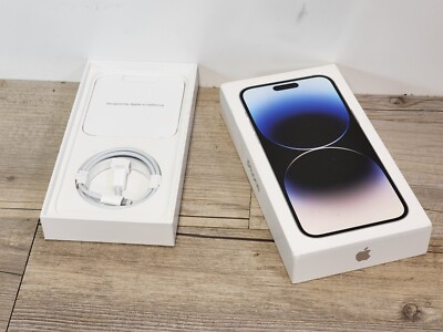 Apple iPhone 14 Pro Max Gold 128gb EMPTY BOX ONLY and Charging Cable