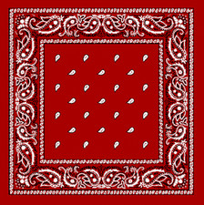 Red PAISLEY Cotton Classic Bandana BANDANNA Skull Head Wrap SCARVE SCARF Hanky