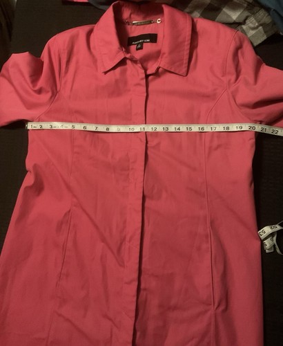 Trench coat Jones New York, rosa caldo, per tutte le stagioni - taglia media lungo 37" - Foto 9 di 11