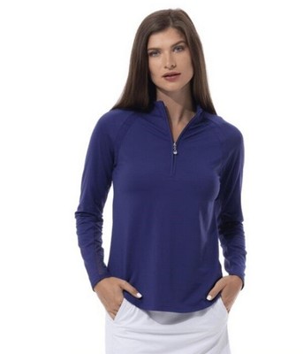 SanSoleil SolTek Blueberry Solid Raglan Shirt