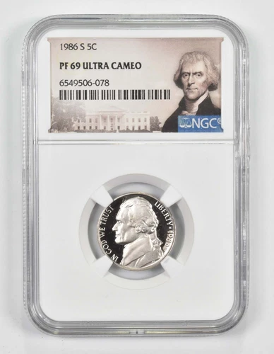 1986-S PF69 Jefferson Nickel NGC Special Lbl