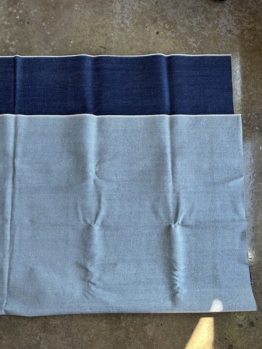 Vintage 70’s Raw Denim Fabric Heavyweight Dark Wash Indigo 69”x69” 3.5lbs - Picture 8 of 9