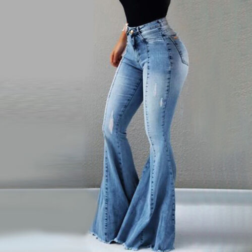 Damen Skinny Stretch Jeans Jegging High Waist Denim Hose Schlaghose Hose - Bild 5 von 13