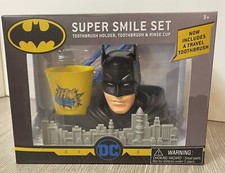 Batman 3 Pc Travel Toothbrush Rinse Cup Kids Excited To Brush Teeth Holder Smile