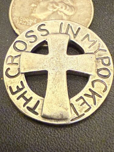 Vintage Sterling Silver THE CROSS IN MY POCKET. SOLID 10.9grams FREE SHIPPING