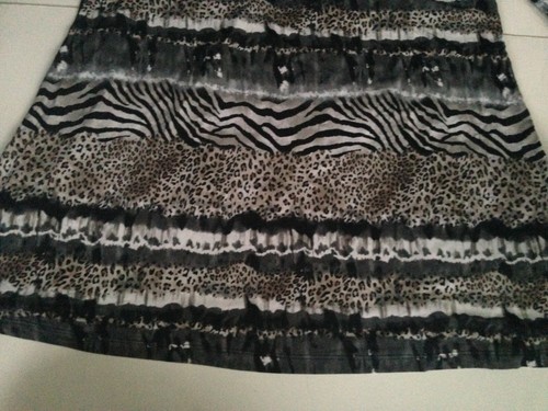 NEW! Caribe Top Womens Large or XL Animal Print/Blue Swirl/Gray Ivory Round Neck - Picture 10 of 32