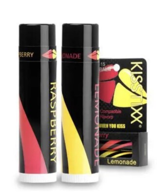 (1) Kisstixx Raspberry  & Lemonade Lip Locking Balms  As Pictured 2￼ Tubes.