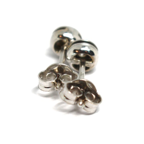 Pendientes Oro Blanco 750 18K, Diamantes, 0.13 Quilates, Marco Redondo Buje - Imagen 3 de 9