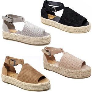 black flatform espadrille sandals