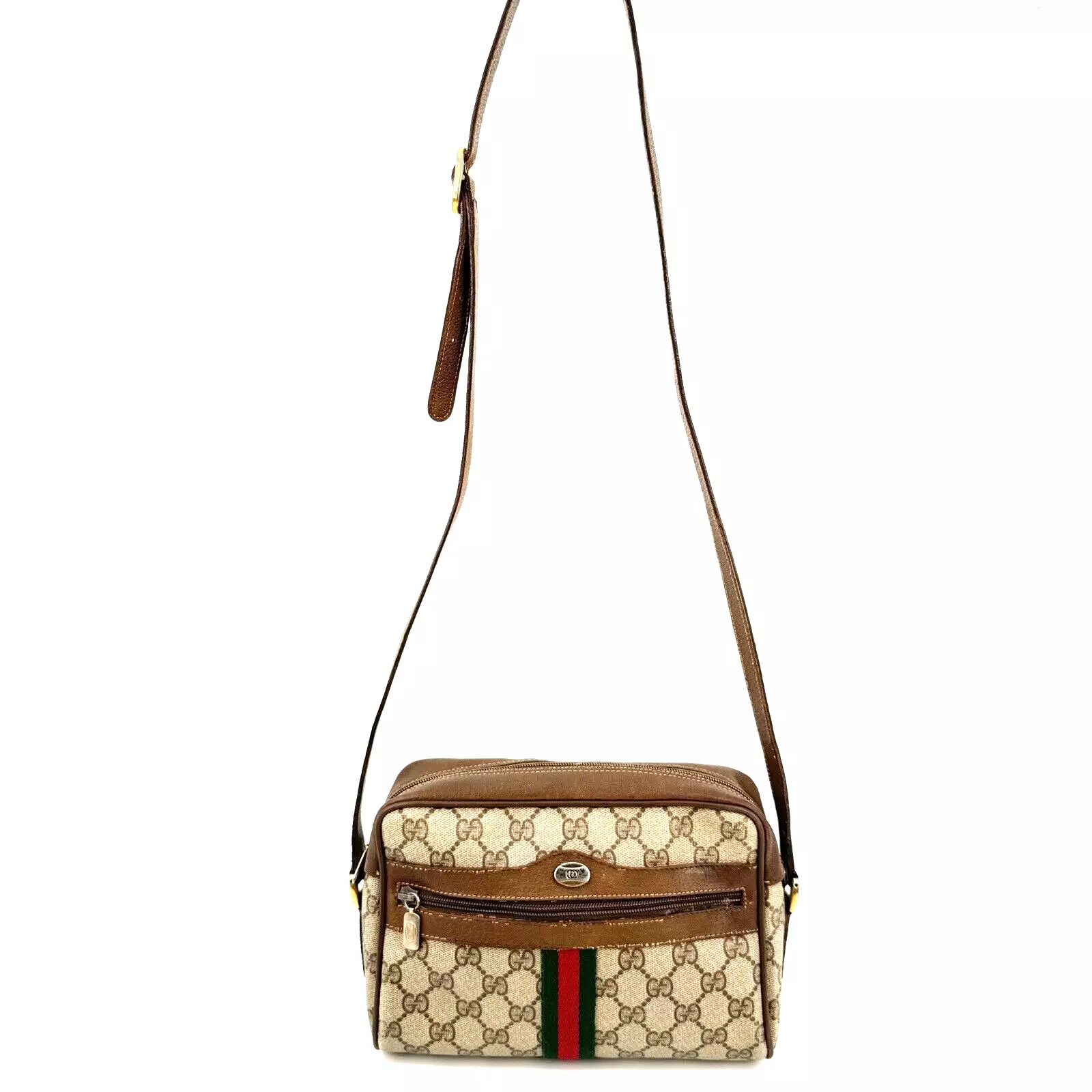 【RANK BC】GUCCI Sac à bandoulière vintage ligne sherry sac à main beige authentique