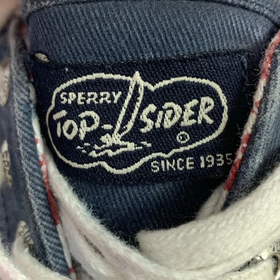 Sperry Top-Sider 女式 6 CVO Cloud 标志海军蓝鞋船运动鞋红色白色蓝色 — 第 3/4 张图片