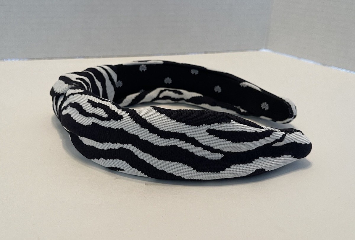 LELE SADOUGHI X SOLID AND STRIPED KNOTTED HEADBAND BLACK WHITE ZEBRA STRIPE NWOT LELE SADOUGHI X SOLID & STRIPED KNOTTED HEADBAND BLACK WHITE  main image 3