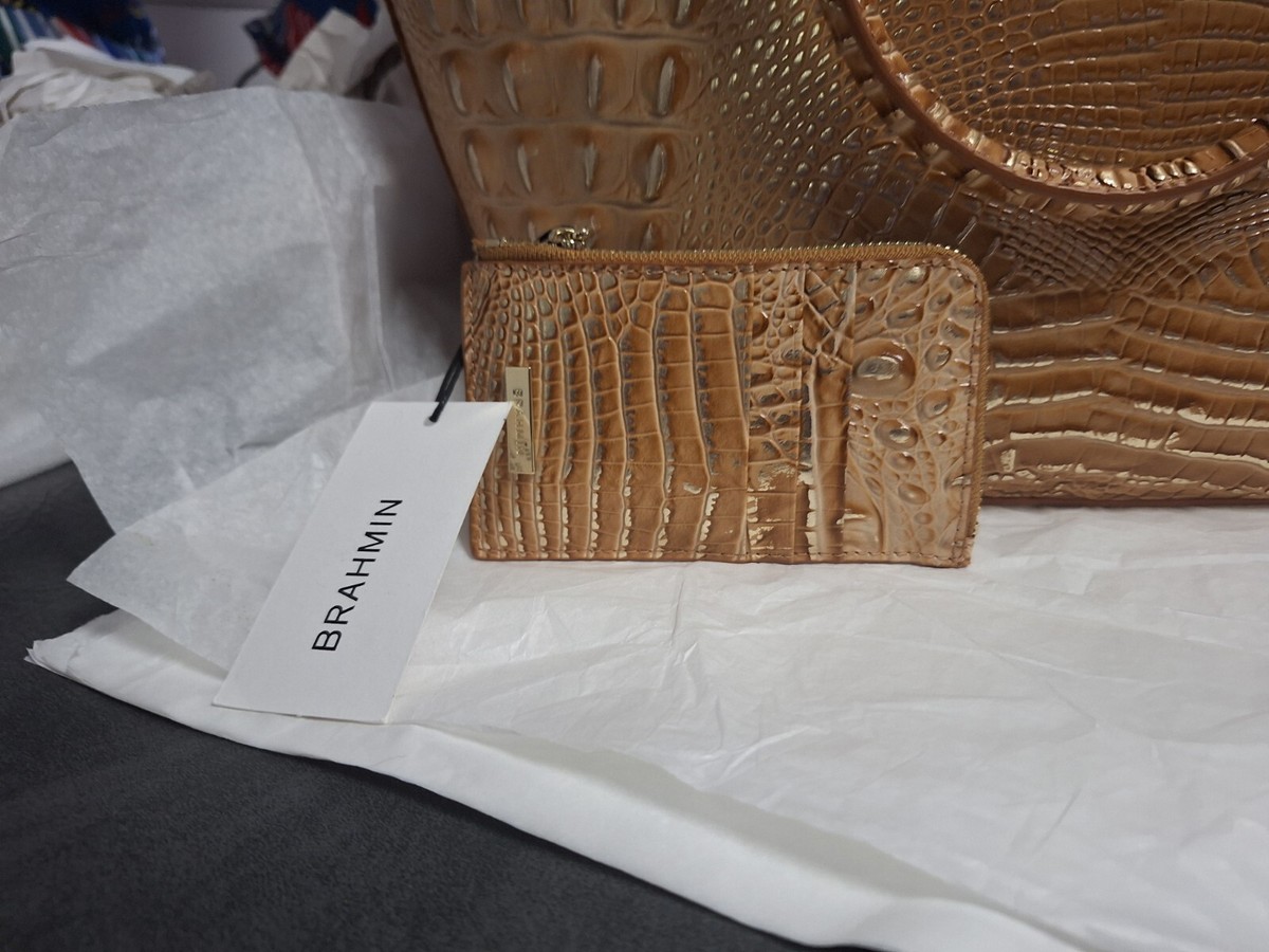 Brahmin Melbourne Collection Honey Brown Jeanne Tote