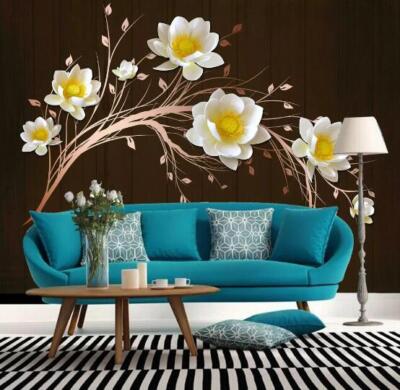 3D White Flower Branch 44171NA Wallpaper Wall Murals Removable Wallpaper Fay