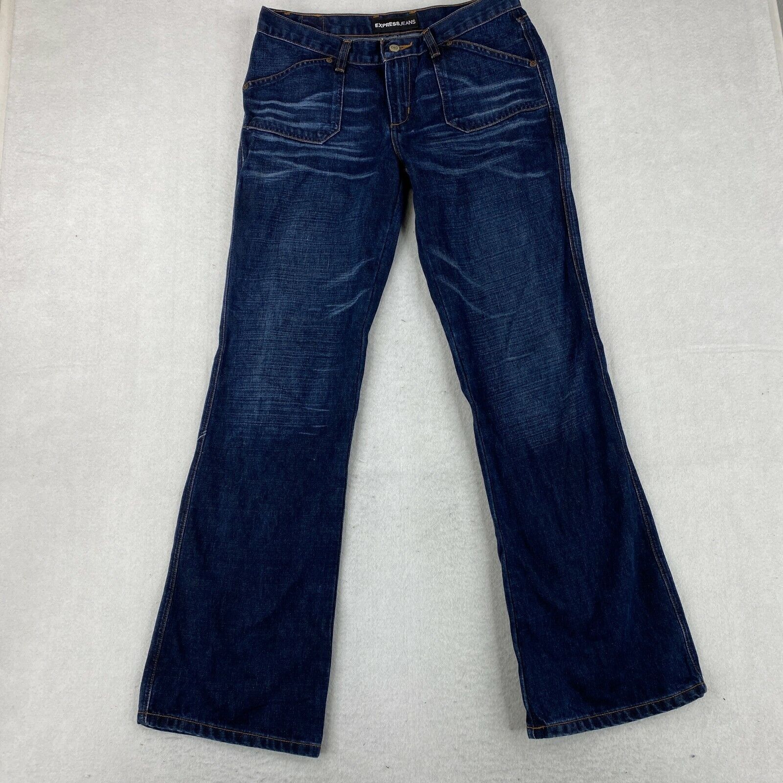 Express Jeans Juniors Size 7 Blue Mid Fit Rise Pants Bootcut 最大60%OFFクーポン 国内外の人気集結！ Precision