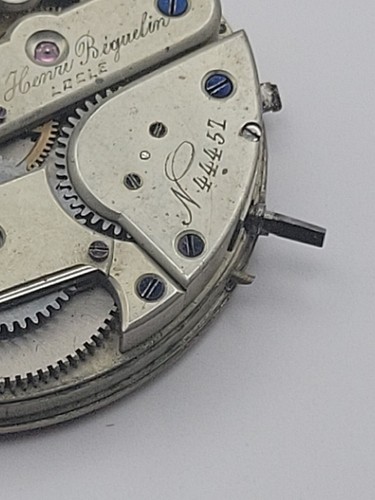 Antik hochwertiges Henri Beguelin Locle Taschenuhrwerk 44 mm - Bild 9 von 9