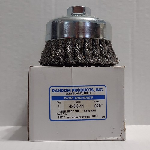 4″ x 5/8″-11 .020 Carbon Steel Wire Knot Cup Brush for Angle Grinders - Knotted - Picture 2 of 12