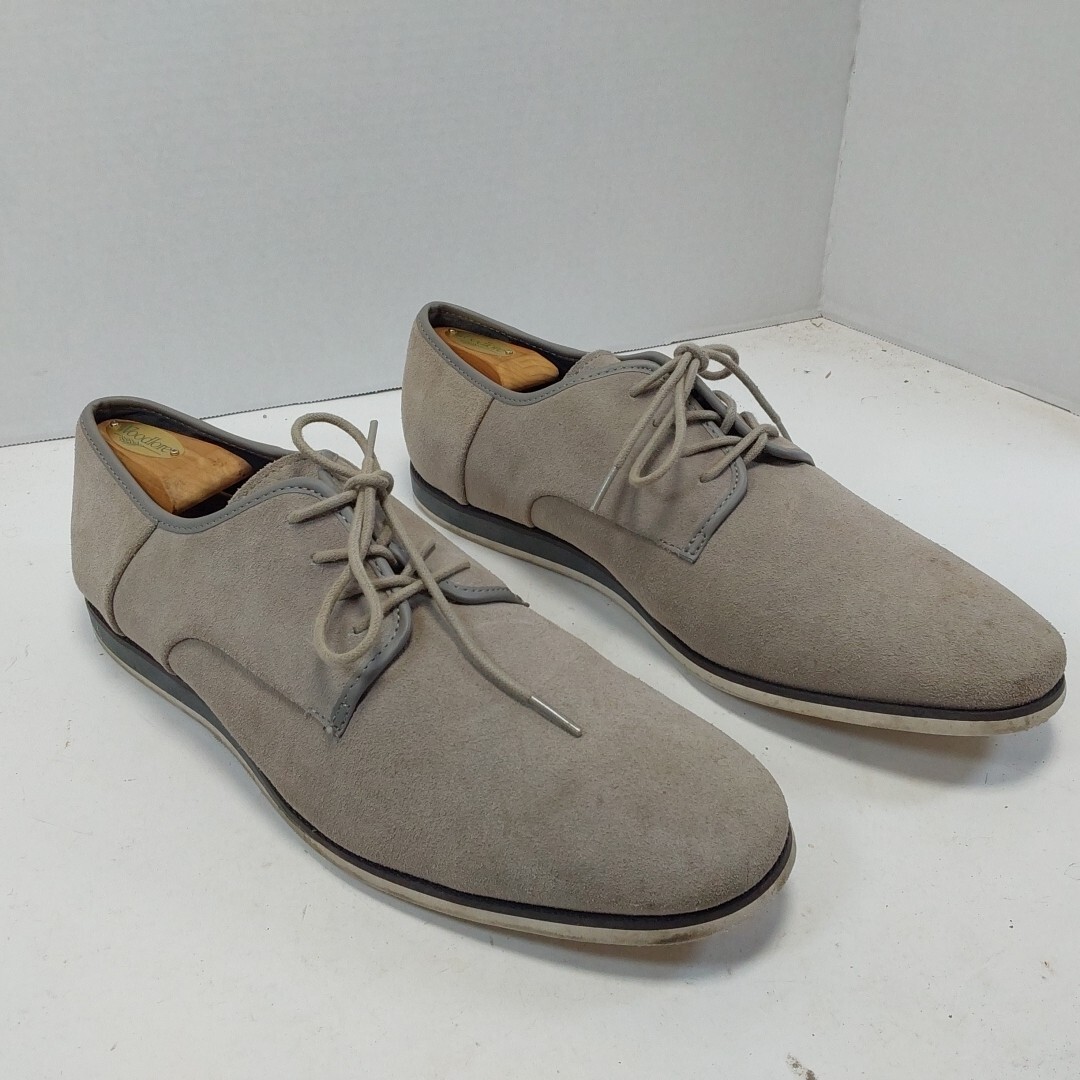 CALVIN KLEIN KADON Grey Suede dress casual shoes oxford men's size 12 EUC