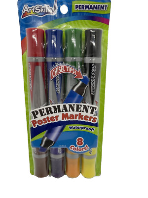 Art Skills Permanent Waterproof Poster Markers 8 pk