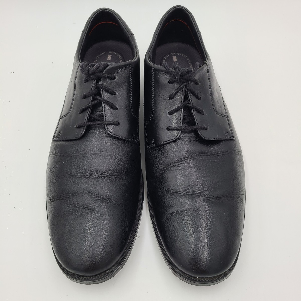 Rockport Men Oxford Black Leather Slip Resistant Moiture