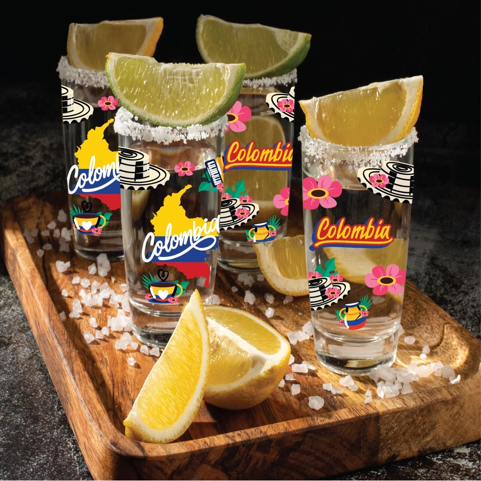 Colombia Tequila Shot Vasos, Vajilla Personalizada Ideas de Regalo Personalizadas Shooter Foto 2 de 4