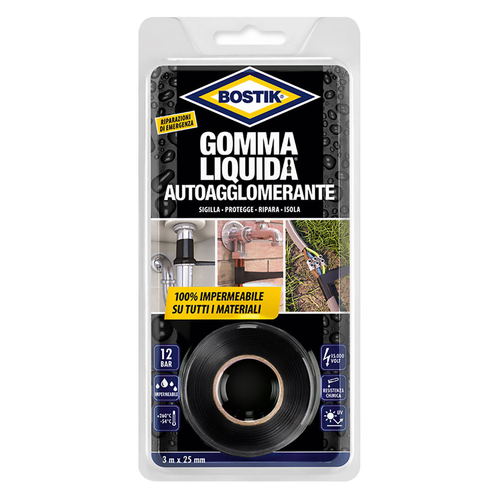 GOMMA LIQUIDA NASTRO AUTOAGGLOMERANTE mm 25 x 3 mt   PZ 6