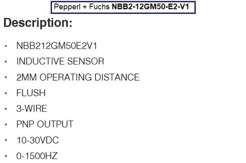 Lot of 2 Pepperl + Fuchs NBB2-12GM50-E2-V1 Inductive Sensor, M12 4-Pin, 10-30vdc - Picture 3 of 12