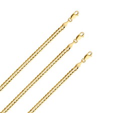 14K Solid Yellow Gold 4mm Concave Curb Cuban ...