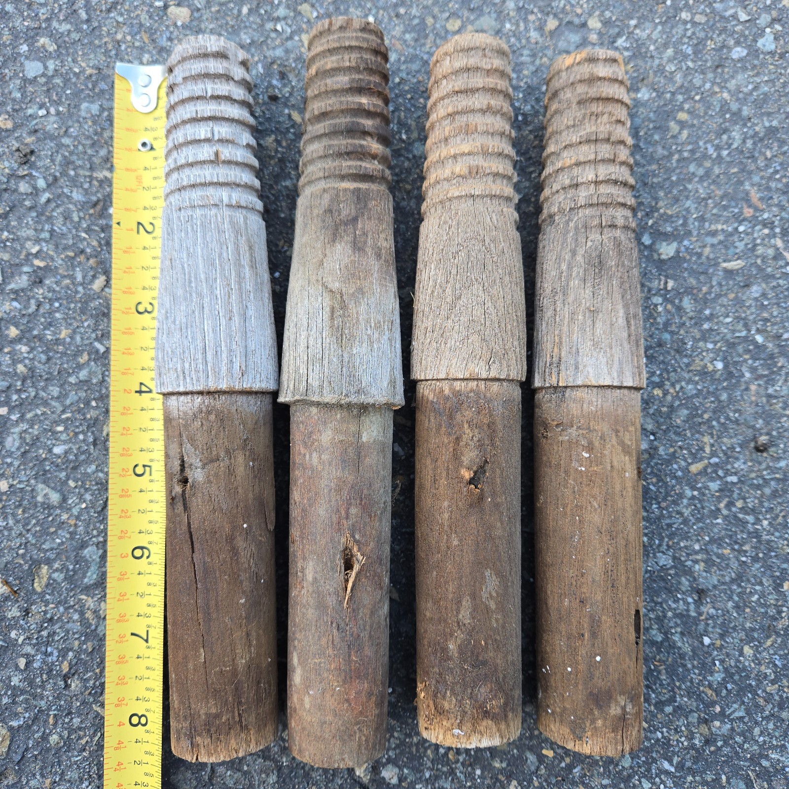 Lot of 4 Weathered Wood Locust Pin Insulator Pegs/Pins for Telephone ...