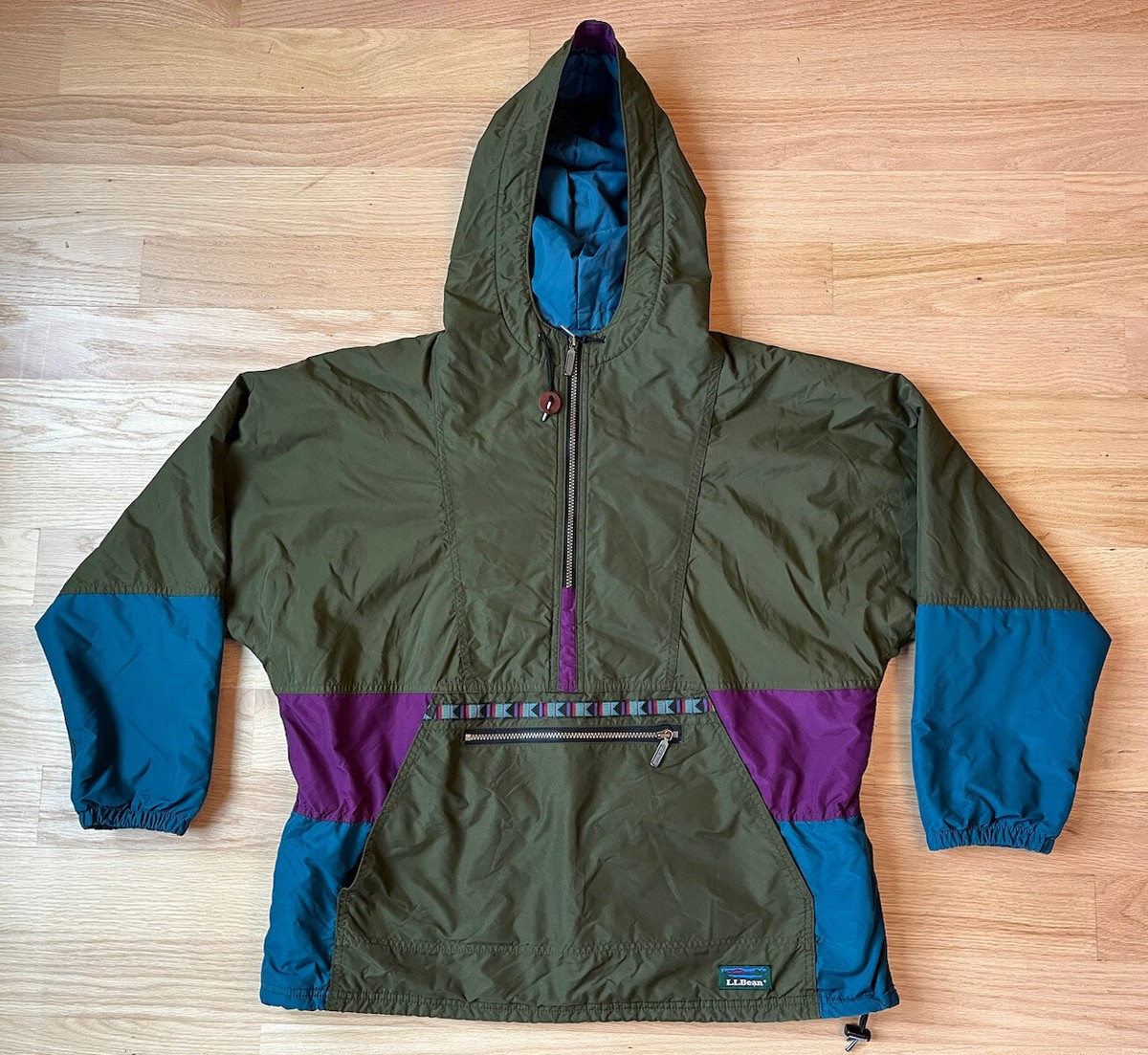 Vintage LL Bean Women's Size Large Windbreaker Aztec Anorak