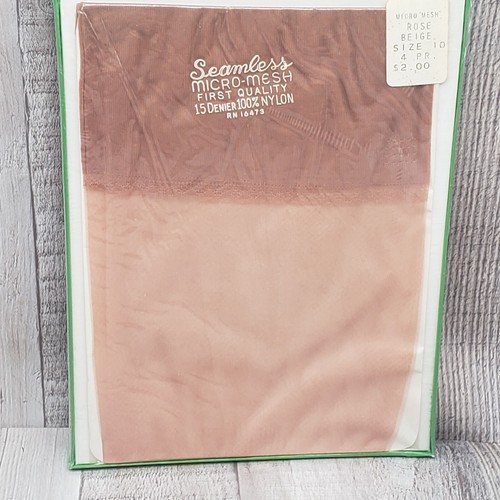 Micro-malla de nylon sin costuras primera calidad 15 denier vintage 4 pares rosa beige 10 - Imagen 5 de 8