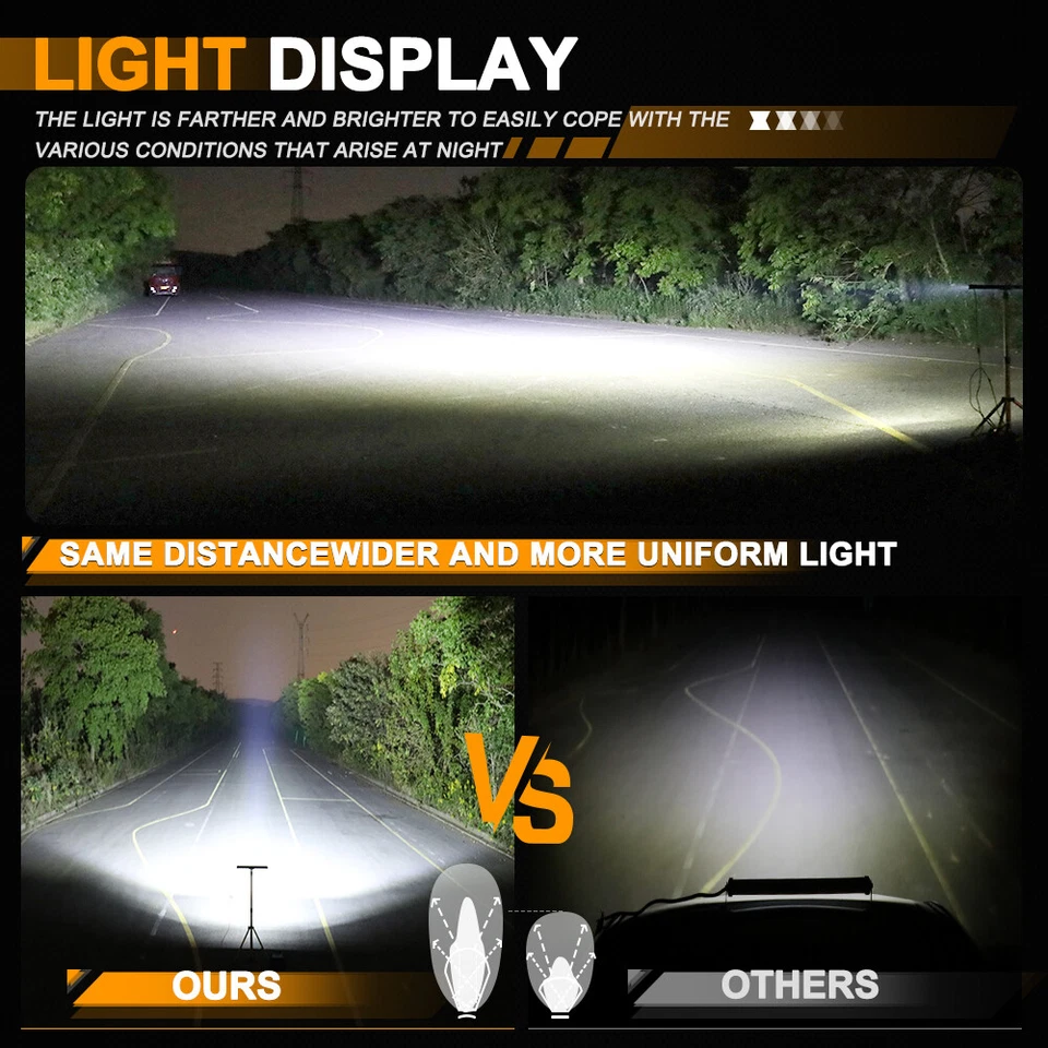 Barra de luz LED puntual curva delgada de 50"" para conducir camión 52" + soporte + cable apto para Toyota Foto 2 de 4