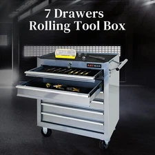 7-DrawersTrolley Organizer Tool Case Tool Chest,Rolling Tool Cart  with Lock