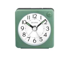 2.2 in. Green Ultra Small Travel Alarm Clock With Snooze and Lighted Dial